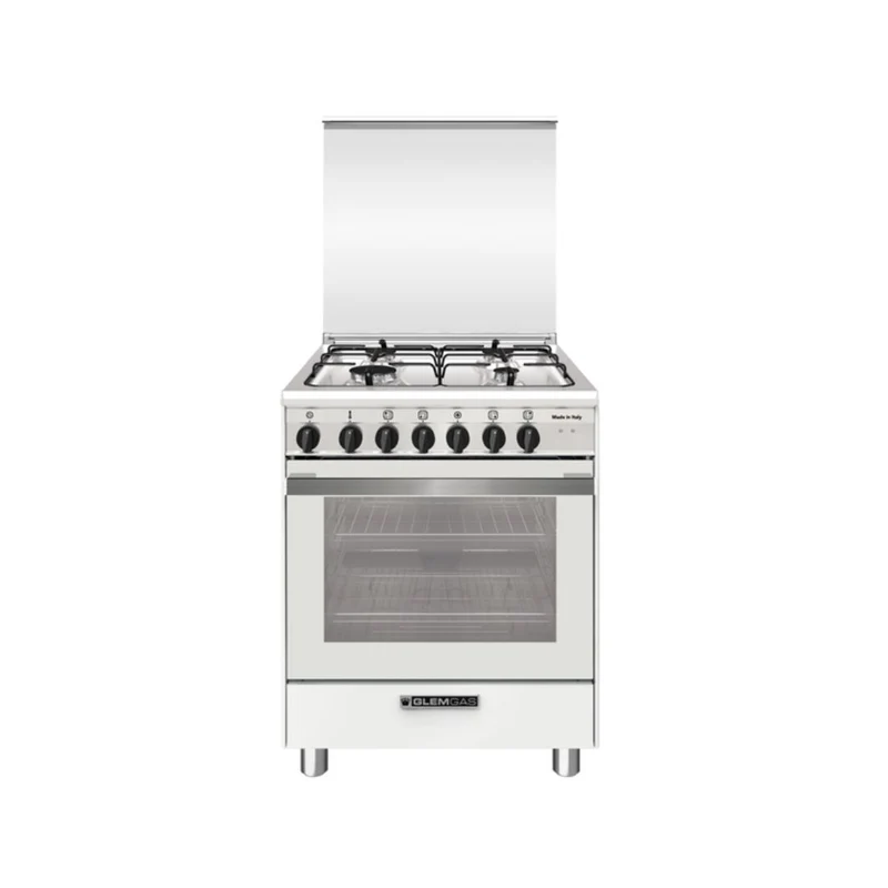 Glem Gas Cucina a Gas SA664MWH6 Bianco Opaco 90X60 con Forno Ventilato
