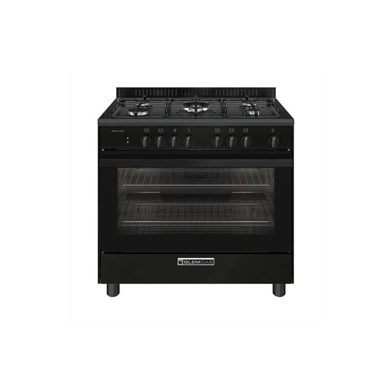 Glem Gas Cucina a Gas SA965MBK 90X60 con Forno Ventilato Nero Carbone CLASSE A