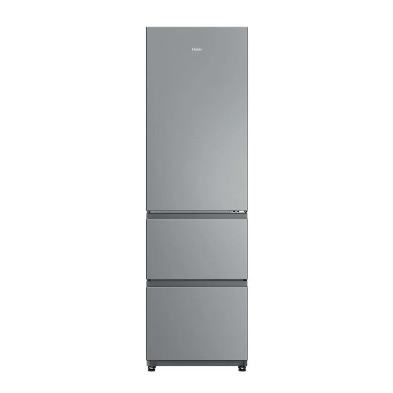 Haier HTR3518ENMX Frigorifero Combinato A Libera Installazione, No Frost, Tecnologia Haier Air Surround, Cassetti Direct Access, Classe E, Acciaio Inox