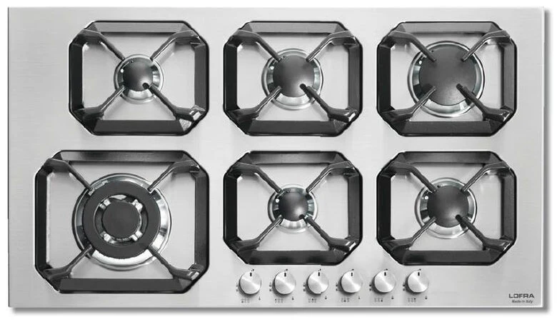 Lofra HLS9S0 Piano Cottura Stainless steel Da incasso Gas 6 Fornello(i)