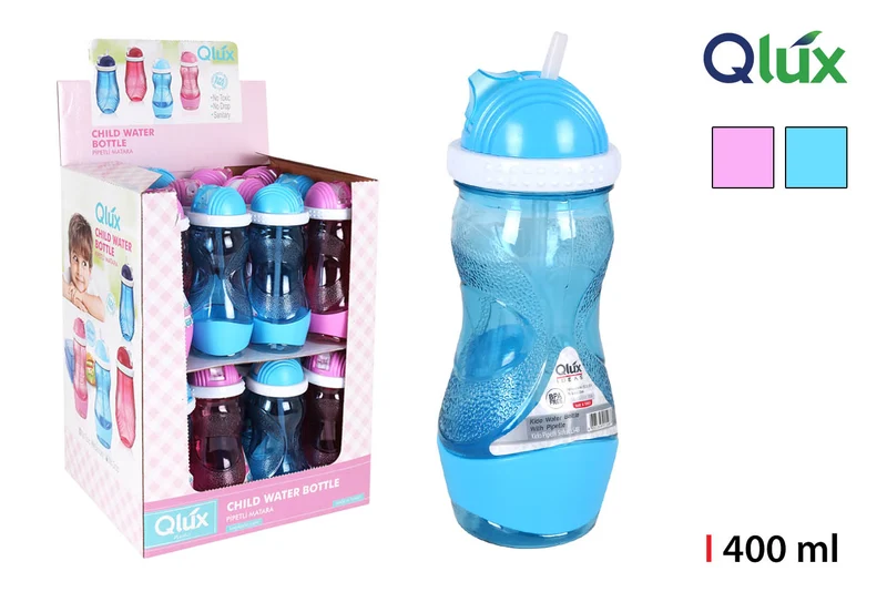 8433774661337 48 BOTELLA SPORT C/PAJITA BILUX 400ML QLUX 48 BOTTIGLIA SPORT C/CANNUCCE BILUX QLUX CT24