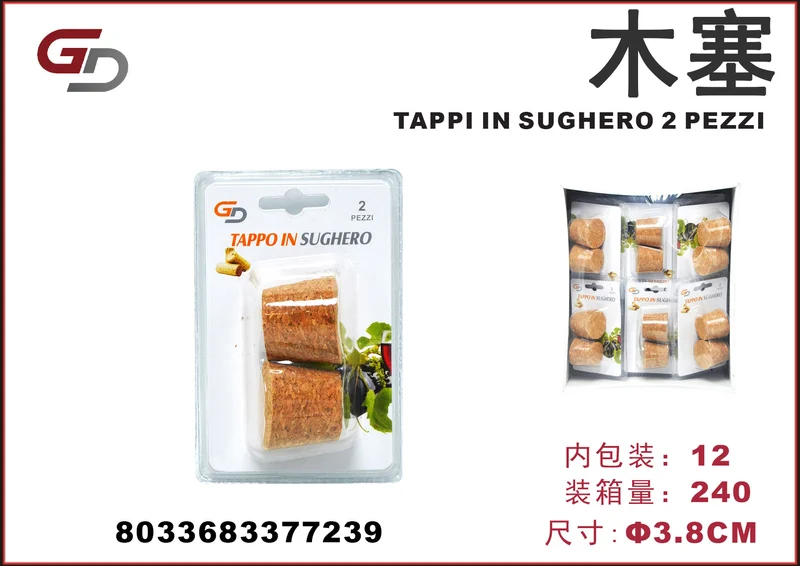 TAPPI IN SUGHERO 3,8CM 2 PEZZI 1/12PZ. CT240