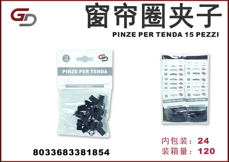 PINZE PER TENDA 15 PEZZI 1/24PZ. CT240