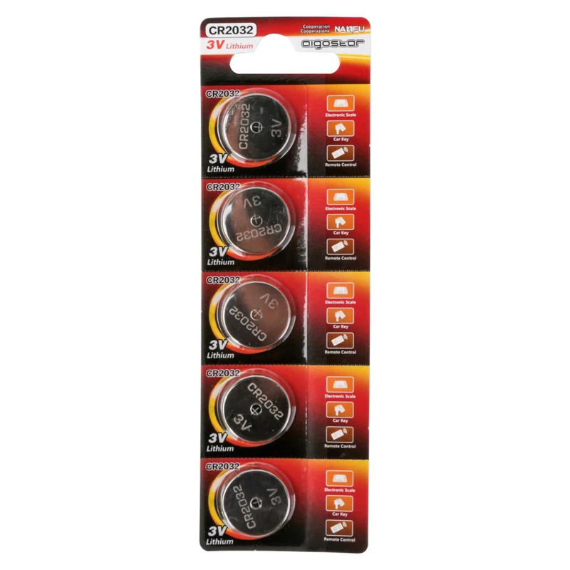 BUTTON BATTERY CR2032 3V 5 PEZZI