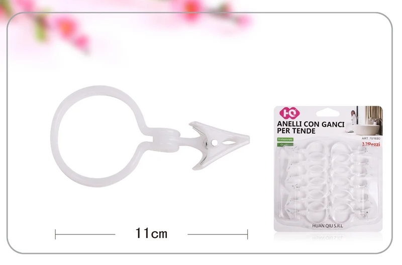 ANELLI X TENDE BAGNO IN PLASTICA 12PZ
