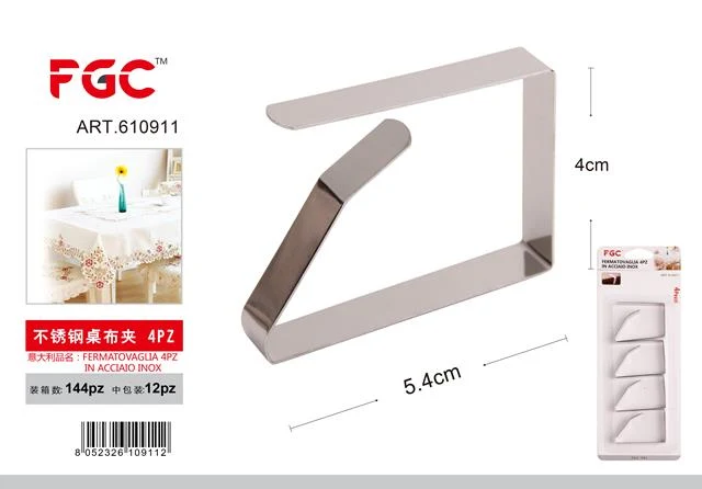 FERMATOVAGLIA 4PZ IN ACCIAIO INOX --144--