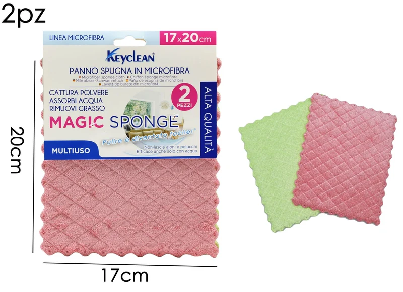 SET 2 PANNOSPUGNA MICROFIBRA DA 17X22