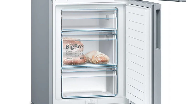 Bosch Serie 4 KGV39VLEAS frigorifero con congelatore Libera installazione 343 L E Acciaio inossidabile