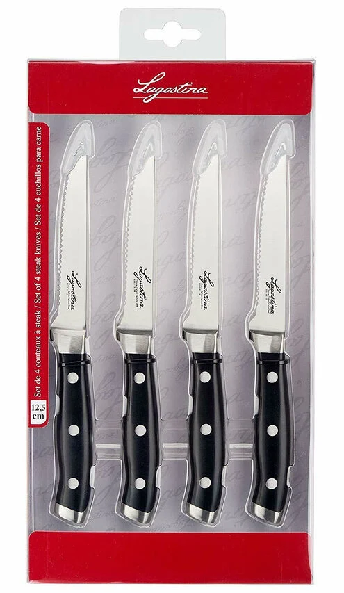 Lagostina Set 4 coltelli bistecca in acciaio