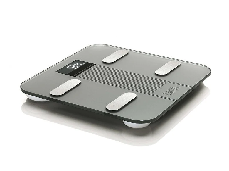 Laica PS7005 bilance pesapersone Rettangolo Grigio, Acciaio inossidabile Bilancia pesapersone elettronica