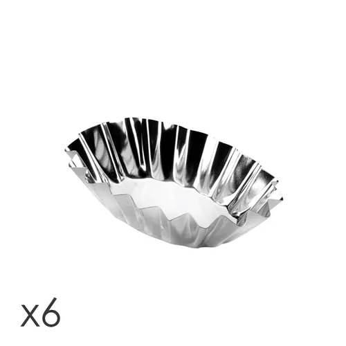 Set 6 Stampi Ovali Per Tartellette Piccole "Delicia"