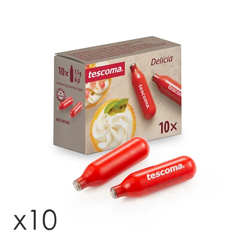 Cartucce Di Ricarica Per Sifone Panna Montata, 10 Pz "Delicia" 7,5 G