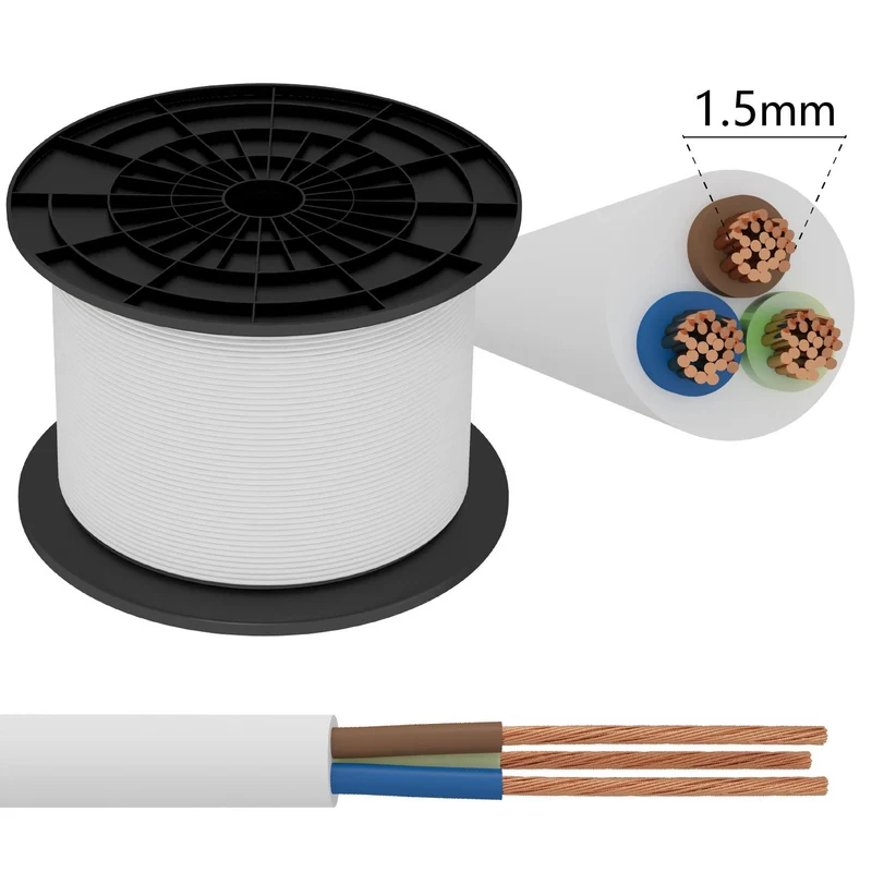 Wire H05VV-F 3G1.5 100M White