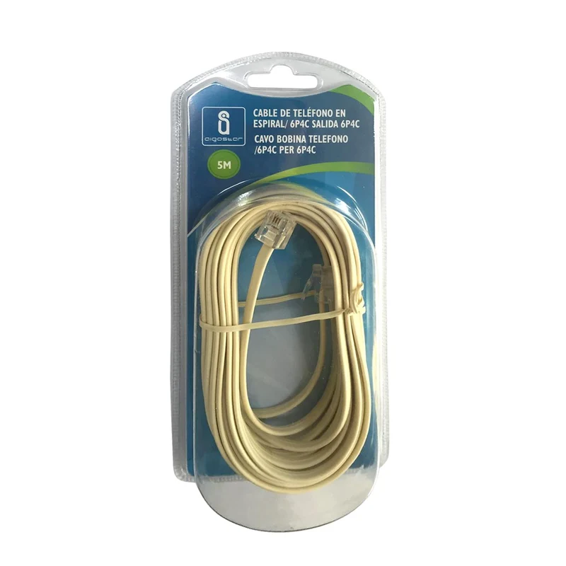 TELEPHONE COIL CORD /6P4C TO 6P4C 5M
