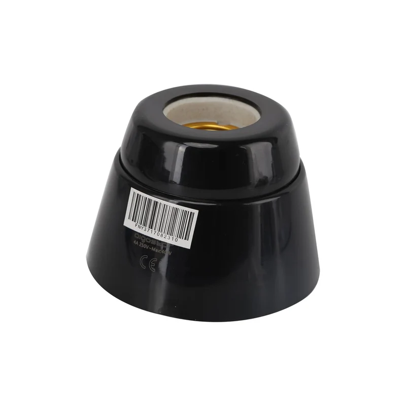 LAMP HOLDER CERAMIC 40W STRAIGHT BLACK