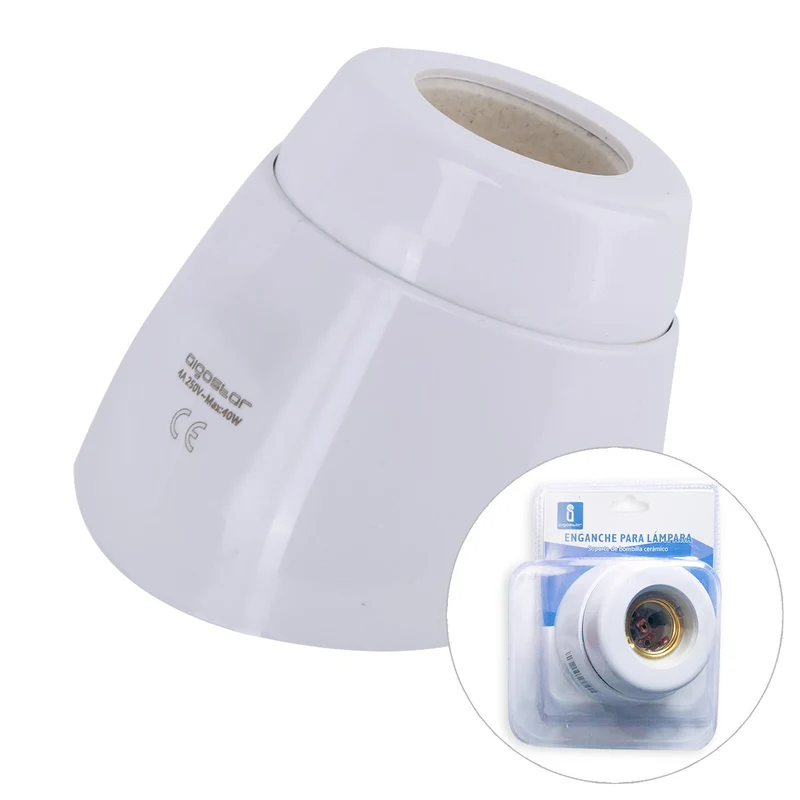 LAMP HOLDER CERAMIC 40W CROOKED WHITE