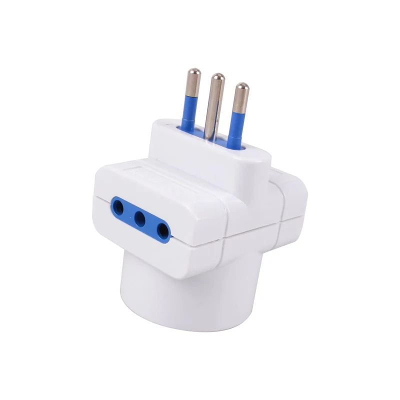 Adattatore tre vie(Adattatore spina Italia per 2 prese Italia e 1 presa Germania,10A/250V,Rettangolare)