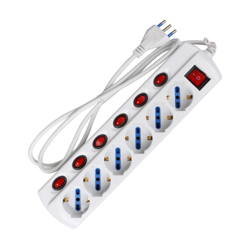 6-WAY SOCKET-OUTLET WITH INDIVIDUAL SWITCH 3G1.0m 1.5M