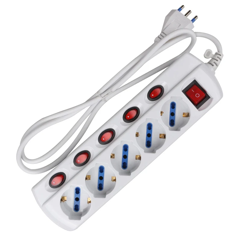 5-WAY SOCKET-OUTLET WITH INDIVIDUAL SWITCH 3G1.0m 1.5M