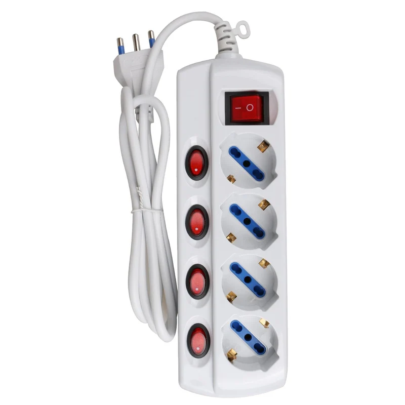 4-WAY SOCKET-OUTLET WITH INDIVIDUAL SWITCH 3G1.0m 1.5M