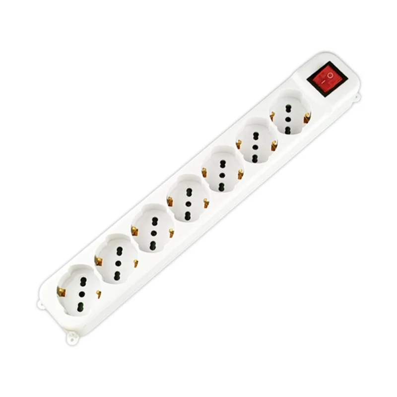 7 fori presa multipla(7WAYS,Rettangolare,1.5m,H05VV-F 3G1.0mm2,Max 2500W)
