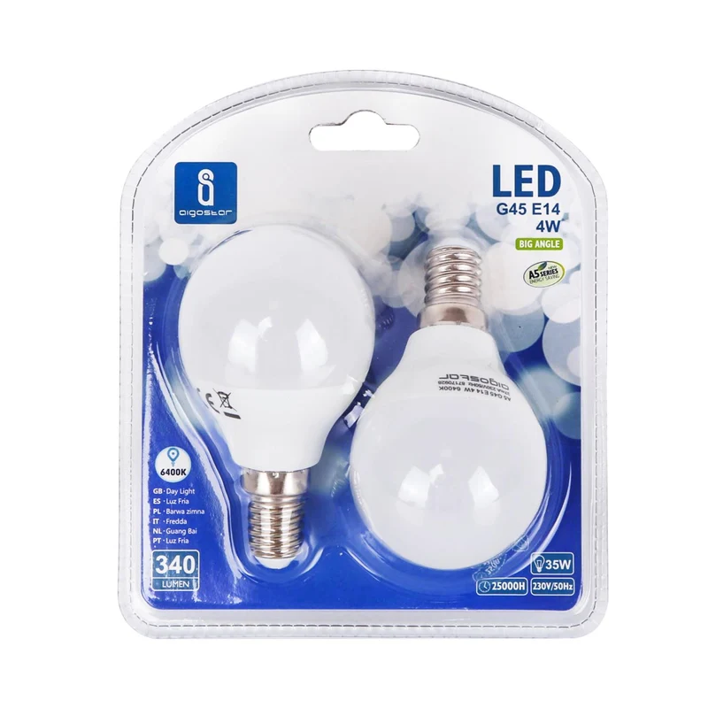 LED A5 G45 BIG ANGLE E14 4W 6400K/DOUBLE