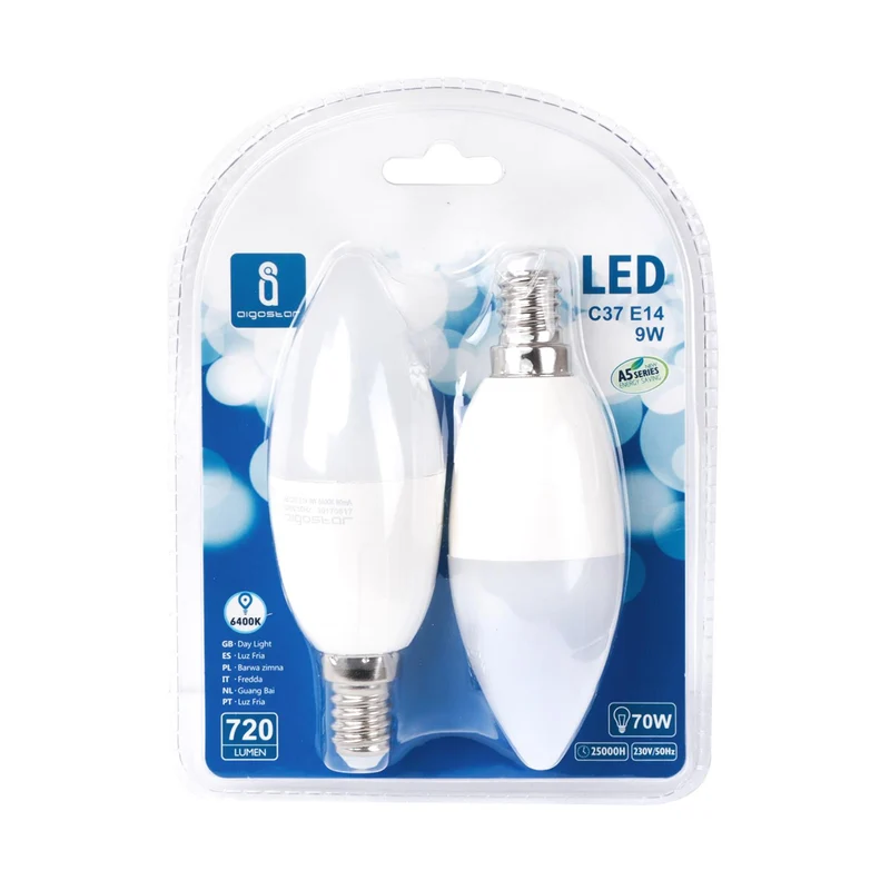 LED A5 C37 E14 9W 6400K/DOUBLE
