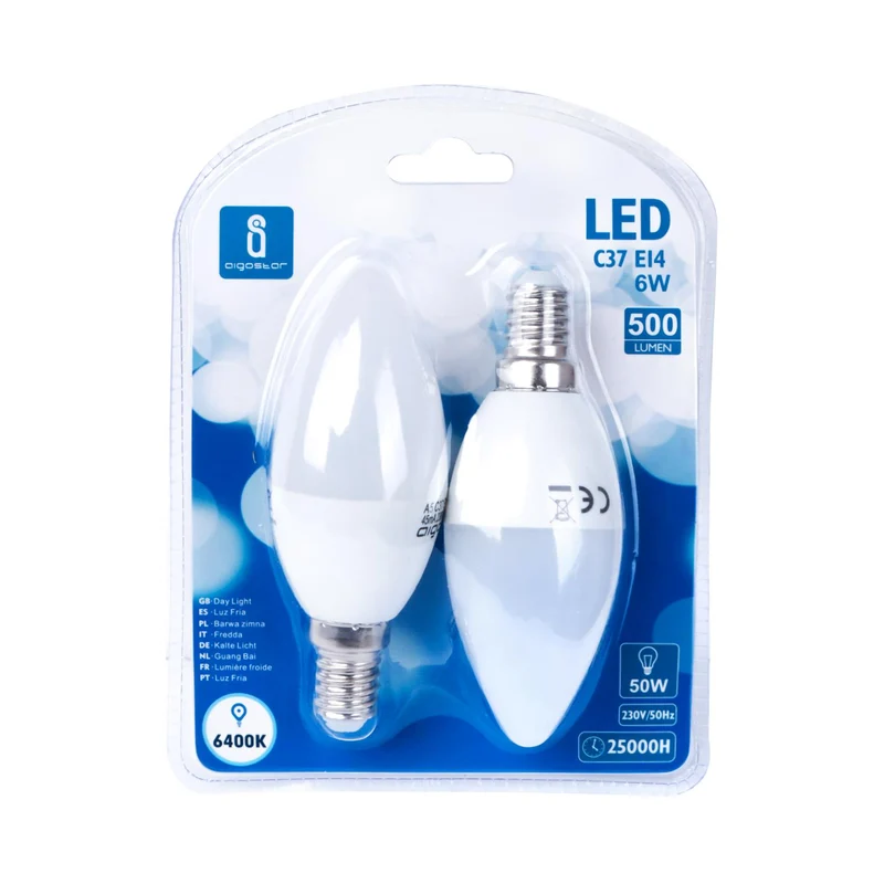 LED A5 C37 E14 6W 6400K/DOUBLE