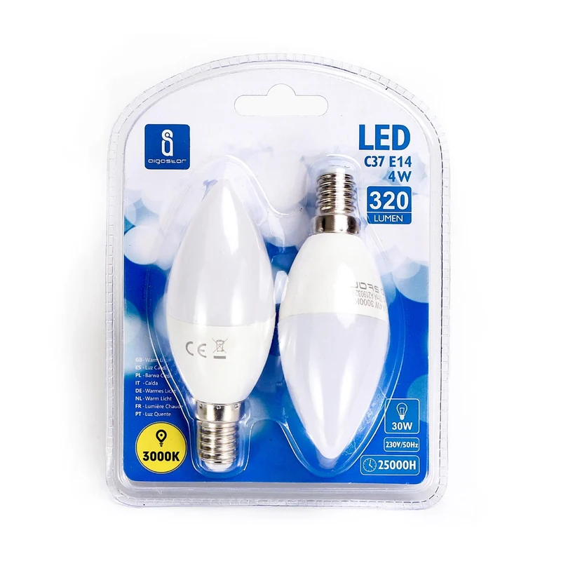 LED A5 C37 E14 4W 3000K/DOUBLE(4w,E14,3000K)