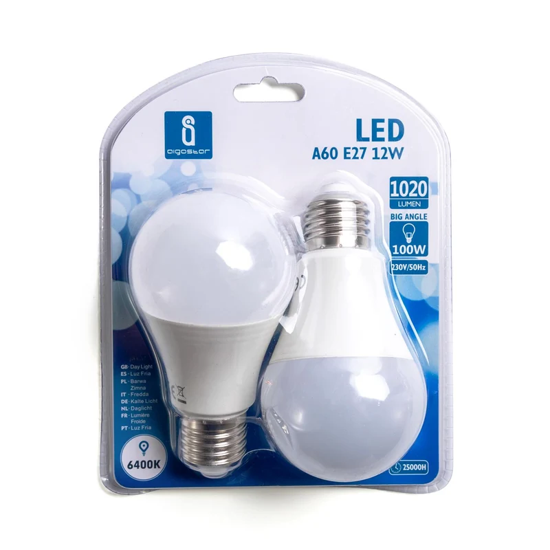 LED A5 A60 BIG ANGLE E27 12W 6400K/DOUBLE(12W,E27,6400k)