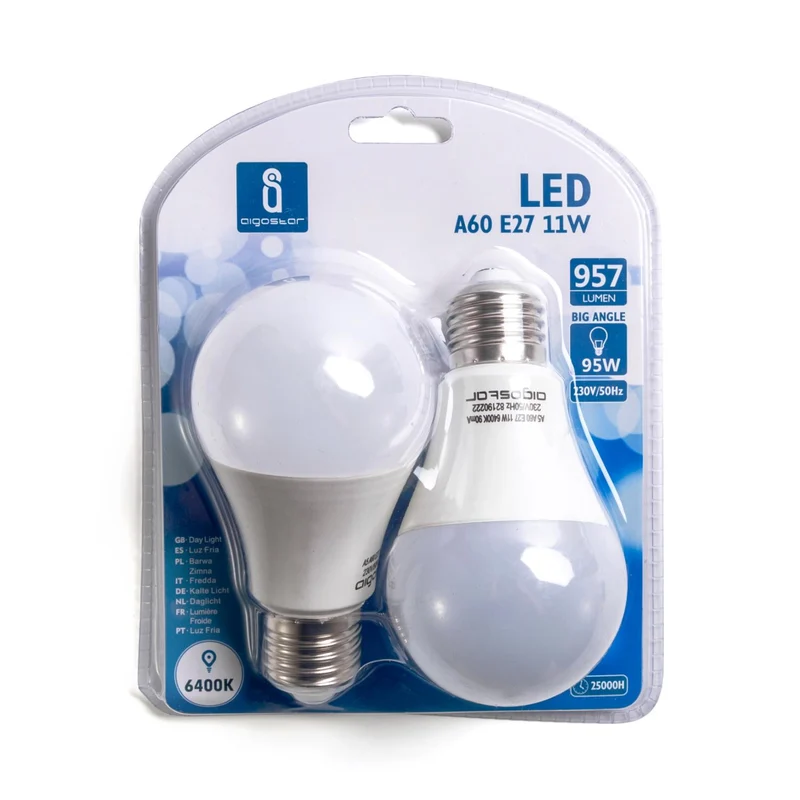 LED A5 A60 BIG ANGLE E27 11W 6400K/DOUBLE(11W,E27,6400k)