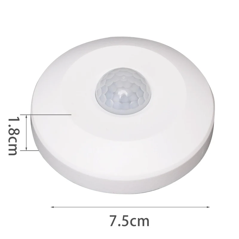 Sensore di movimento a infrarossi 05(D18*H75mm,Bianco,montato in superficie, altezza di montaggio 2.2-4m)