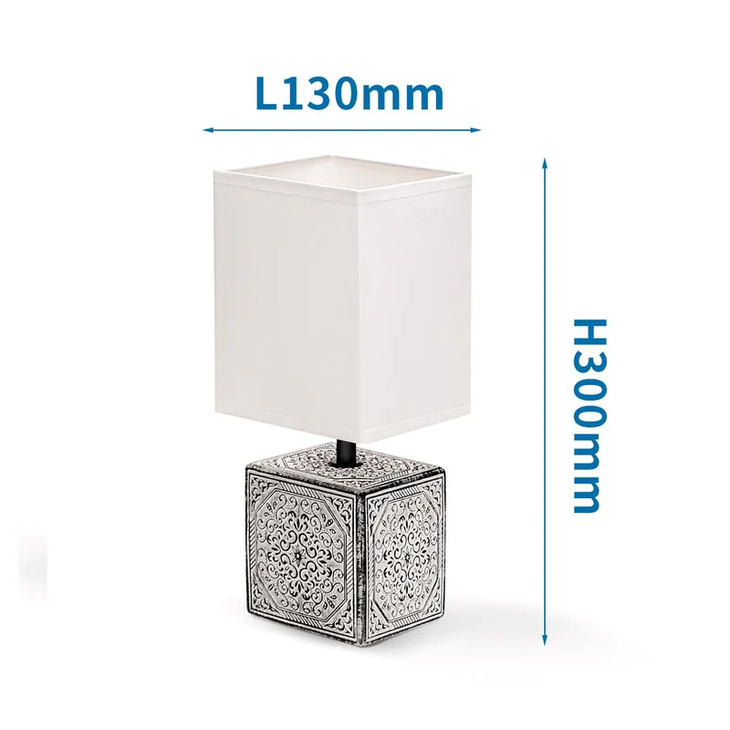 LAMPADA DA TAVOLO IN CERAMICA(E14 ,Max 40W,Bianco&Nero,L130*W110*H300mm)