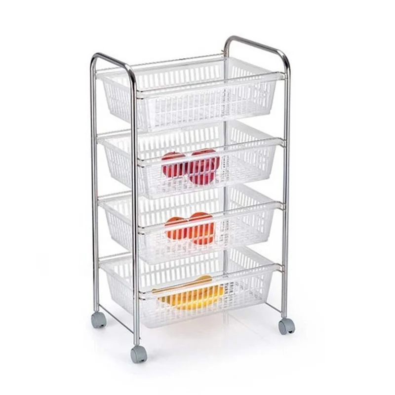 Carrello Portafrutta 4 Cestelli Cromato 32x47xh87