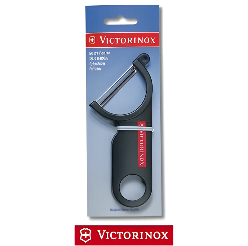 Pelapatate inox curvo, manico in Nylon nero V-7.60 73.3