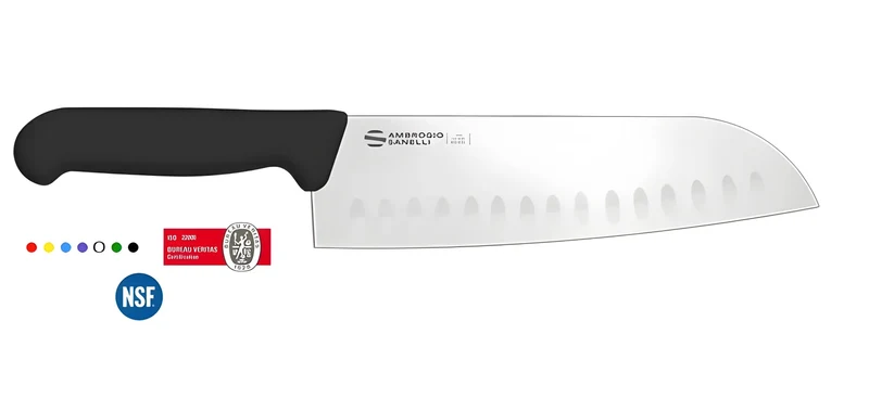 Sanelli Ambrogio coltello professionale Santoku alveolato Supra 18 cm SC50 020