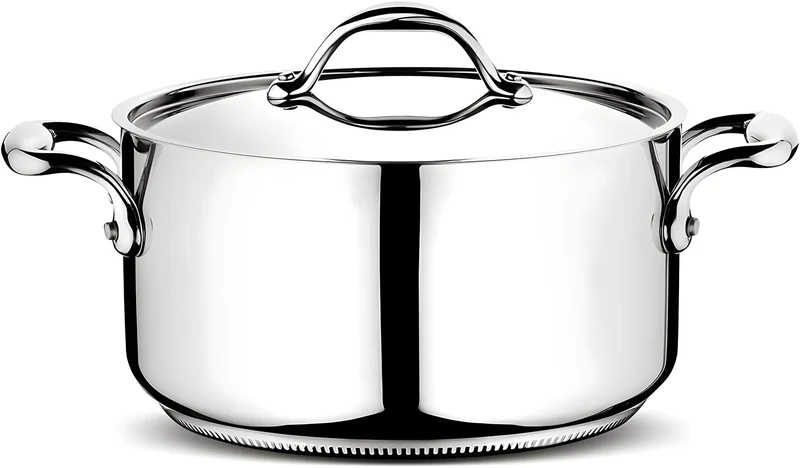 Lagostina Accademia Lagofusion Casseruola Fonda 24 cm 2 Maniglie con Coperchio | Inox 18/10, Induzione