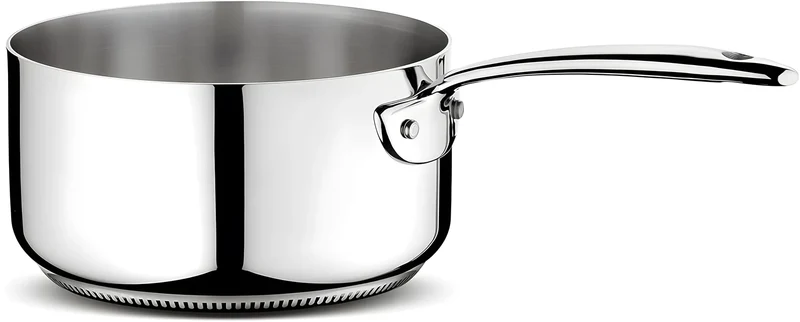 Lagostina Accademia Lagofusion Casseruola Ø 16 cm Fonda Manico Lungo in Acciaio Inox 18/10 adatta a Induzione, Gas e Forno, Finitura Lucida Esterna e Satinata Interna Fondo 5 Strati