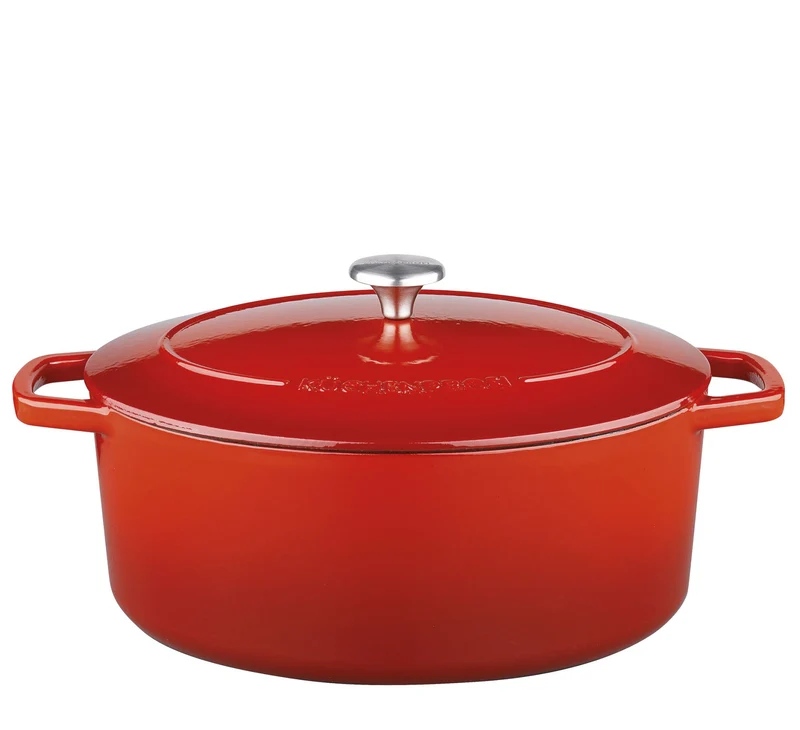 Kuchenprofi Casseruola in ghisa smaltata ovale "Bretagne" l 7/cm Ø33x13 adatta induzione
