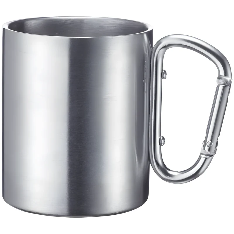 Westmark Tazza con manico a moschettone ml 300/cm Ø7,5x9 doppia parete in acciaio inossidabile per funzione isolante