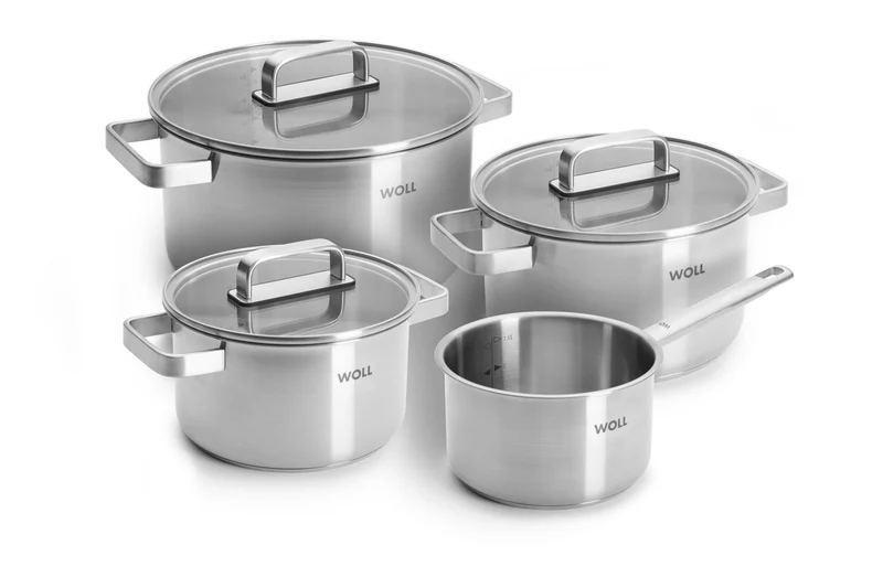 Woll Set 7 Pezzi Acciaio Inox | Pentole Ø16-18-20-24 cm + Coperchi, Induzione