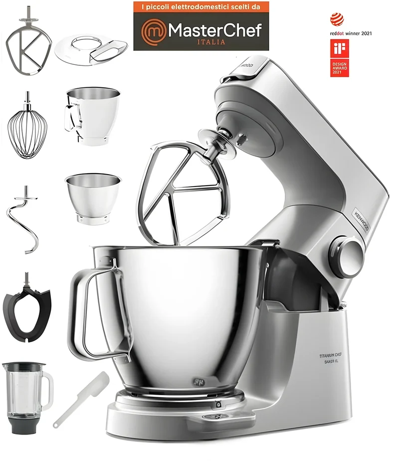 Kenwood Titanium Chef Baker XL Silver KVL85.124SI – Impastatrice Planetaria 7L+5L | Premiata Mister Chef
