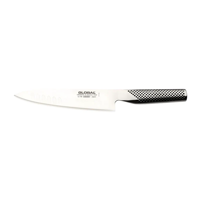 Global Coltello da cucina con lama alveolata G-78 cm 18/30,5