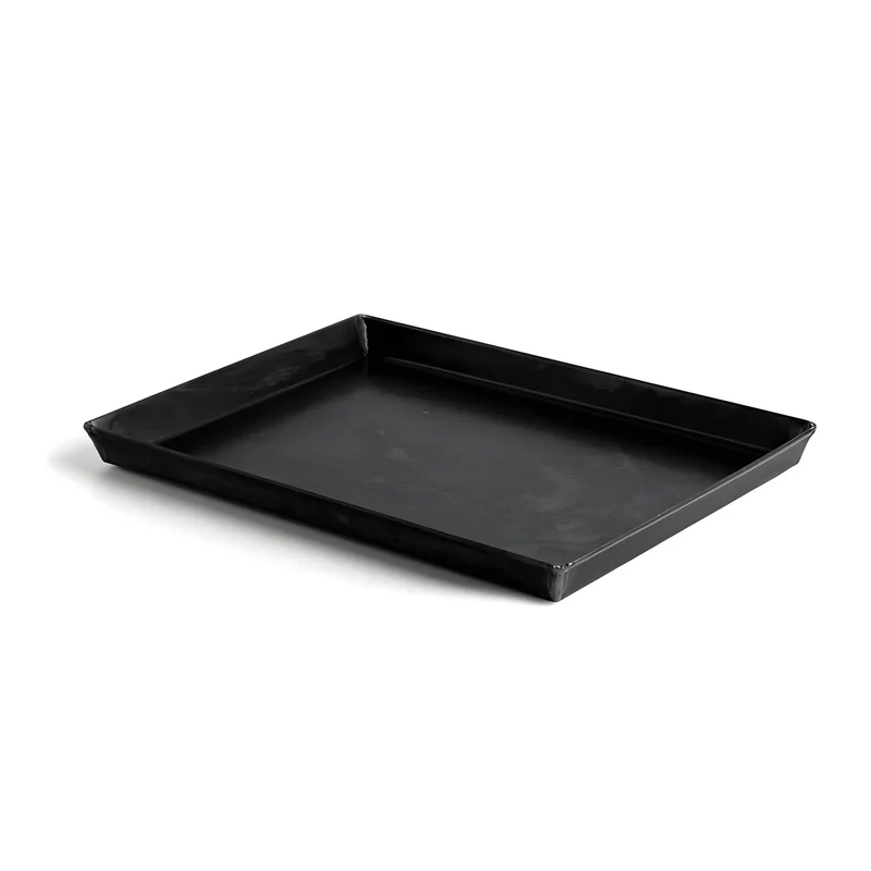 Marcato teglia in acciaio bluito professionale 40x30x3,3cm adatta ad alta temperatura, pizze, focacce, tutti i preparati da forno