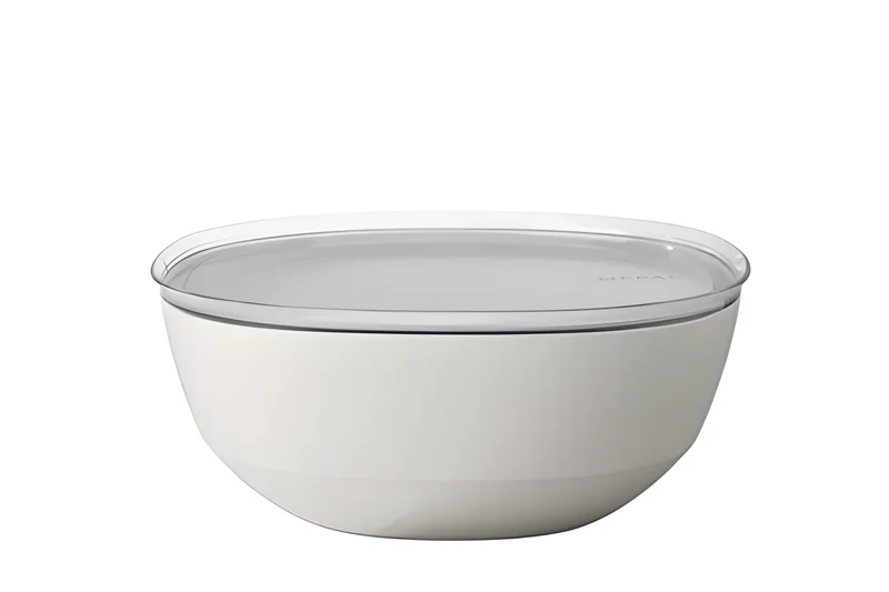 Mepal Insalatiera Ciotola da portata Silueta con coperchio - Bianco nordico l 5/cm Ø30,1x12,7
