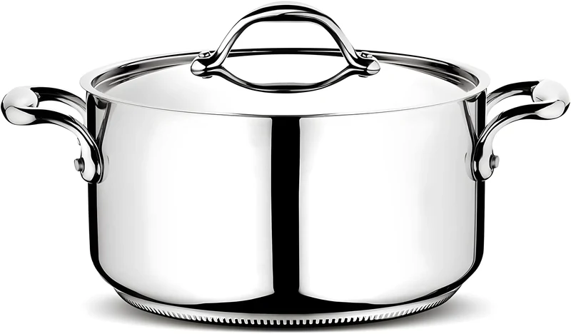Lagostina Accademia Lagofusion Casseruola Fonda con 2 Maniglie e Coperchio Acciaio Inossidabile 24 cm