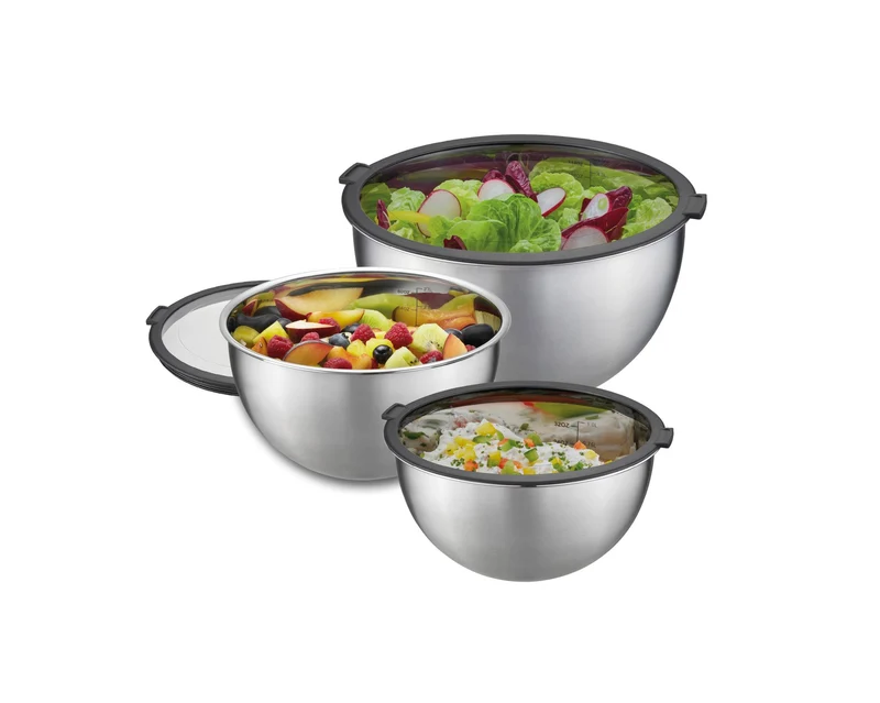 Gefu Set di ciotole per alimenti, impasti MONDI, 3 pezzi. Coperchi inclusi 89430
