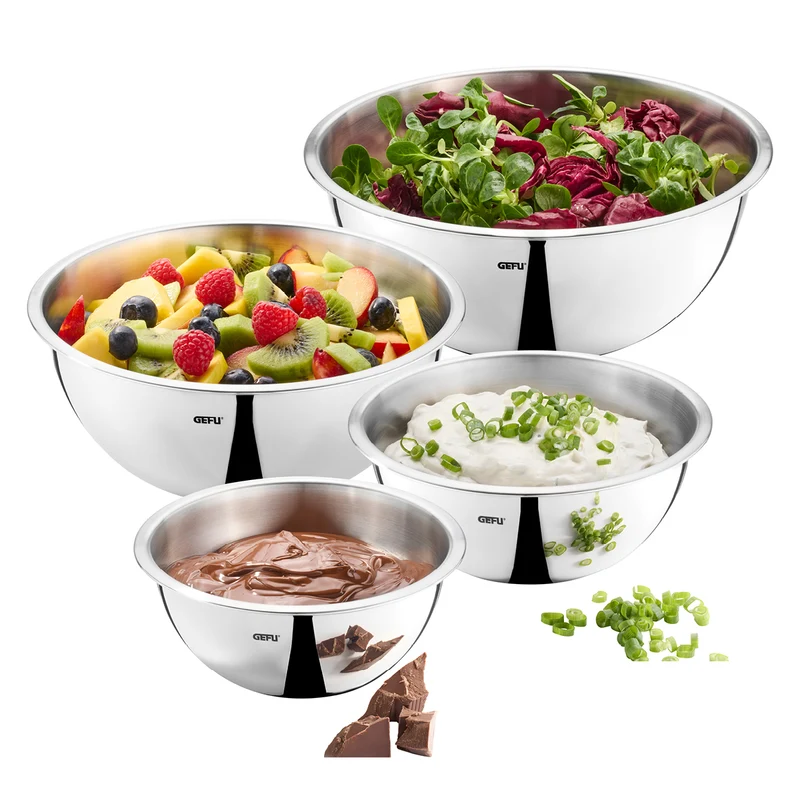 Gefu Set di 4 ciotole in acciaio inox Ø 16, 18, 22 e 24 cm CAVARO 28138