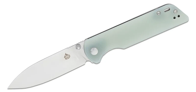 QSP coltello serramanico Parrot lama 82 mm in D2 impugnatura in G-10 QS102-C giada