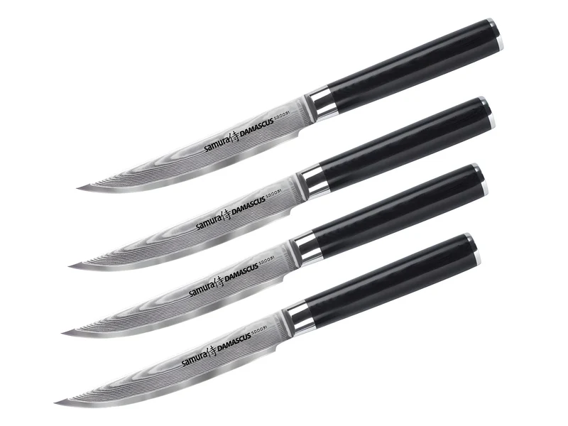Samura set di 4 coltelli da bistecca (Steak knife) DAMASCUS con lama di CM.12 SD-0031S